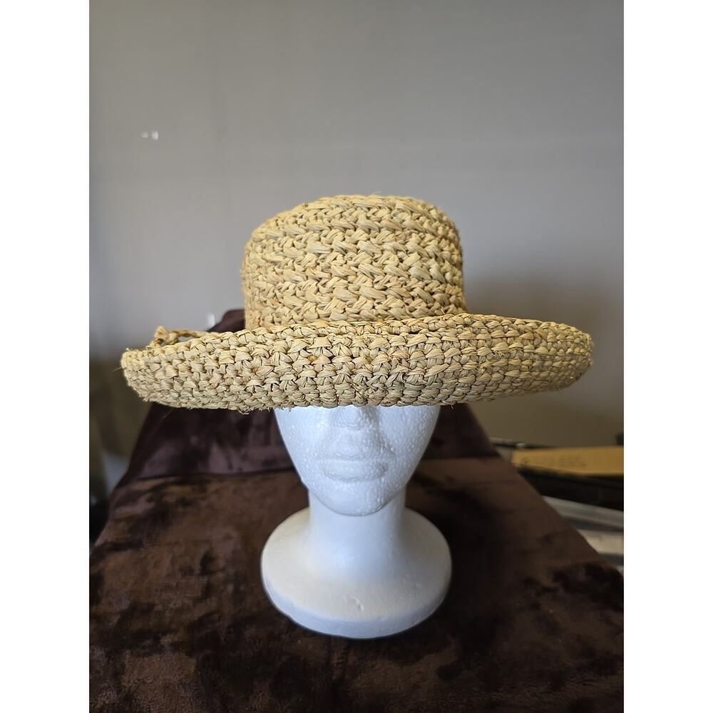 Scala Women's Crocheted Raffia Hat Natural, One Size